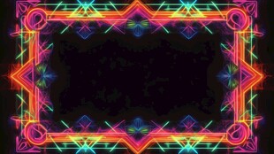 炫彩霓虹几何边框背景