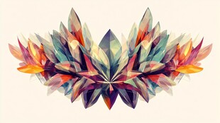 炫彩几何晶体艺术图案