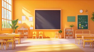 明亮温馨的教室室内场景