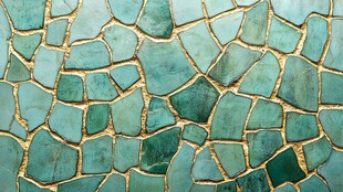 蓝绿色碎瓷马赛克纹理