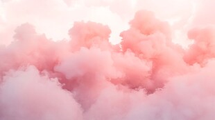 梦幻粉色云朵美景