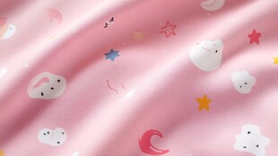 粉色卡通图案可爱风布料