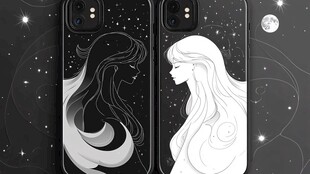 黑白双生女神手机壳图案