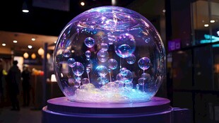 梦幻发光泡泡球艺术装置