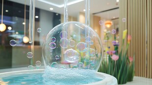 梦幻泡泡球装饰室内水景