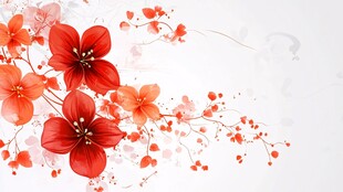 艳丽红花装饰背景图