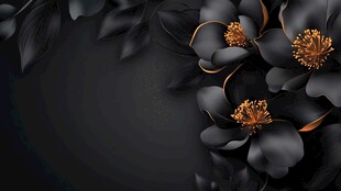 黑色花卉背景装饰图