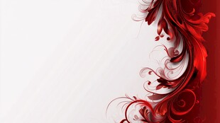 红色华丽花纹装饰背景图