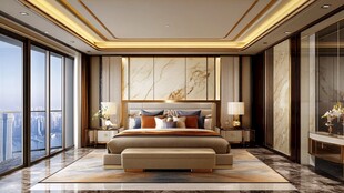 豪华现代风卧室全景展示