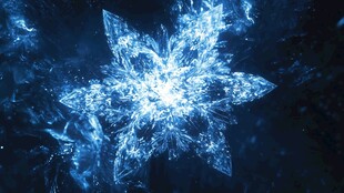 梦幻蓝色雪花特写