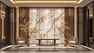 奢华大理石玄关装饰设计