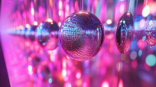 梦幻炫彩迪斯科球装置艺术