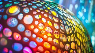 彩色光斑装饰的梦幻球体