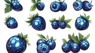 可爱蓝莓插画集合
