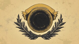 复古桂冠徽章图案设计