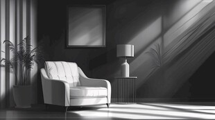 简约光影下的舒适单人沙发