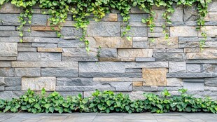 石墙绿植装饰 自然小景