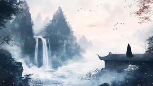 古风山水间的独行者