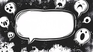 幽灵环绕的空白对话气泡