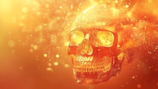 炫彩火焰骷髅头背景图