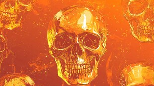 金色骷髅图案背景设计