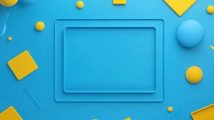 蓝黄几何元素简约背景图