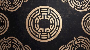 中式几何圆形图案纹理背景