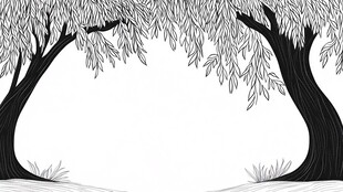 两棵大树构成的自然拱门