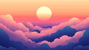 云海之上的绚烂落日