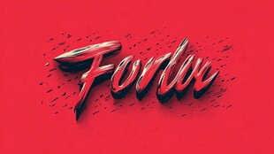 红色立体特效字体Forlu