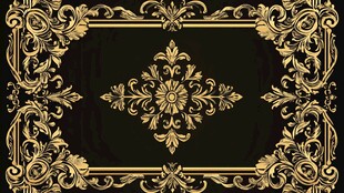 黑金奢华复古花纹装饰图案