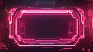 粉色霓虹科技风边框背景