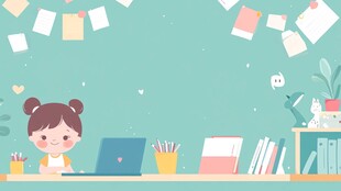 小女孩专注使用笔记本电脑