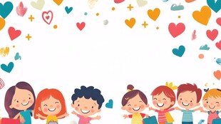 童趣爱心背景图