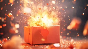 礼盒绽放绚烂火花