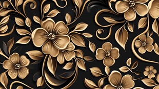 黑金花卉精美立体花纹图案