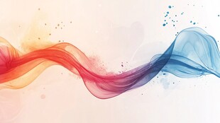 彩色动感飘带抽象艺术背景