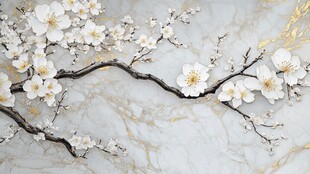 白玉兰大理石背景装饰画
