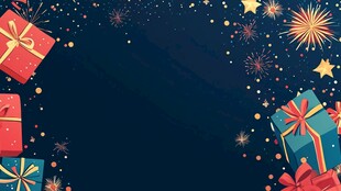 节日庆典礼物烟花背景图