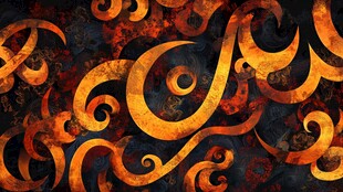 复古火焰旋涡花纹图案