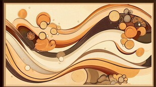 复古波浪圆形抽象艺术图案