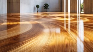 光泽木质地板室内美景