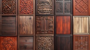 多样精美木雕板材展示