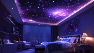 梦幻星空卧室天花板设计