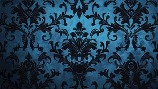 蓝黑复古花纹壁纸背景