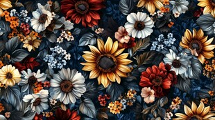 复古花卉图案背景纹理