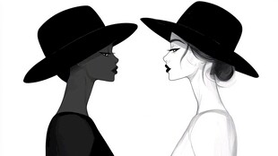 黑白双帽女郎的对视时刻