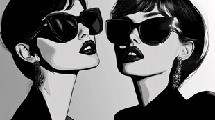 时尚墨镜姐妹花形象