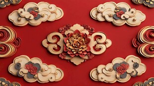 中式传统云纹雕花装饰图