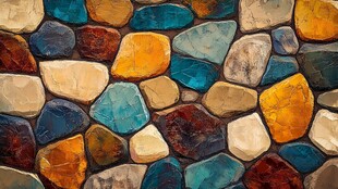 多彩拼贴石纹艺术背景